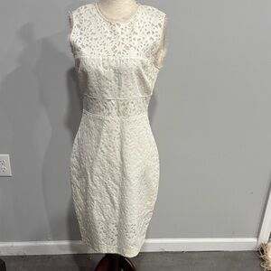 Elizabeth and James Cream Lace Sleeveless Dress Size 12